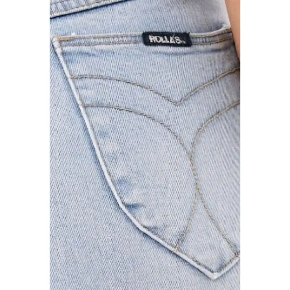 NWT! ROLLA'S WOMEN‎ Sailor Sophie Crop Wide Leg Jeans Light Blue SIZE-27 - Picture 6 of 12